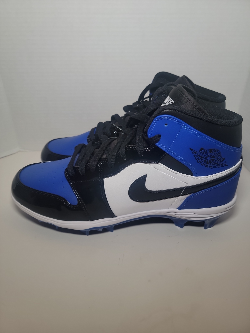 Nike Air Jordan 1 Mid TD Football Cleats Men's 12 FJ6805 401 Royal Blue